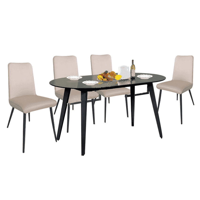 BỘ BÀN ĂN 6 GHẾ MẶT KÍNH 1.4M THE ONE (HÒA PHÁT) B59-6G