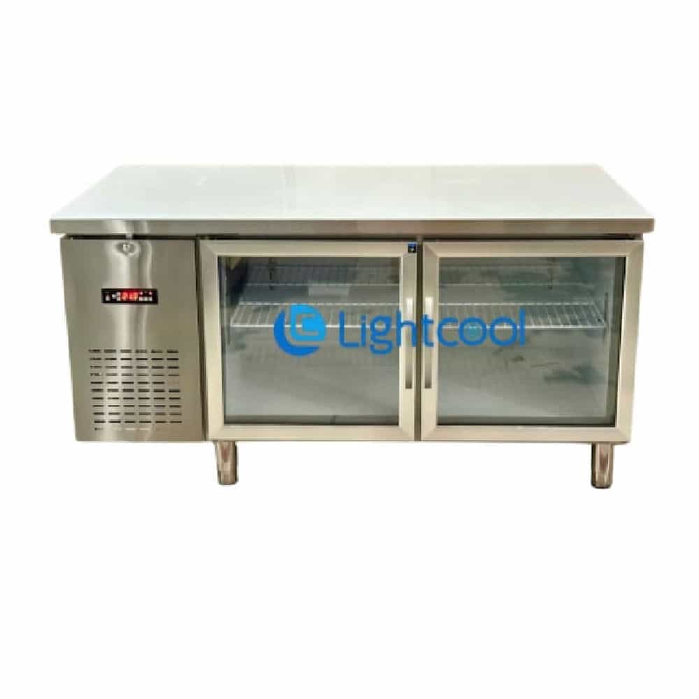 BÀN MÁT INOX 2 CÁNH KÍNH LIGHTCOOL 208 LÍT BL-1500K-1.2M-I430 QUẠT GIÓ (R290A) (INOX 430)