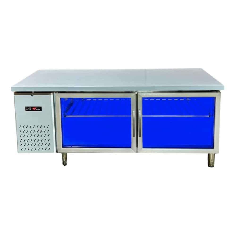 BÀN MÁT INOX 2 CÁNH KÍNH LIGHTCOOL 216 LÍT BL-1500K-1.2M-201 QUẠT GIÓ (R290A) (INOX 201)