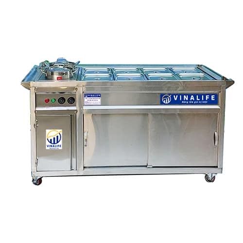 BÀN GIỮ NÓNG THỨC ĂN VINALIFE VNL-TGN-8K 8 KHAY INOX, GIỮ NHIỆT 110°C