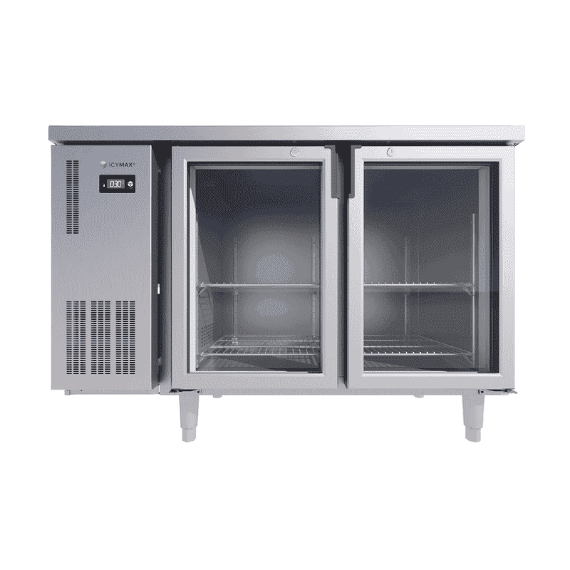 BÀN MÁT INOX 2 CÁNH KÍNH ICYMAX 250 LÍT ICR-2G126 QUẠT GIÓ (R290) (INOX 430)