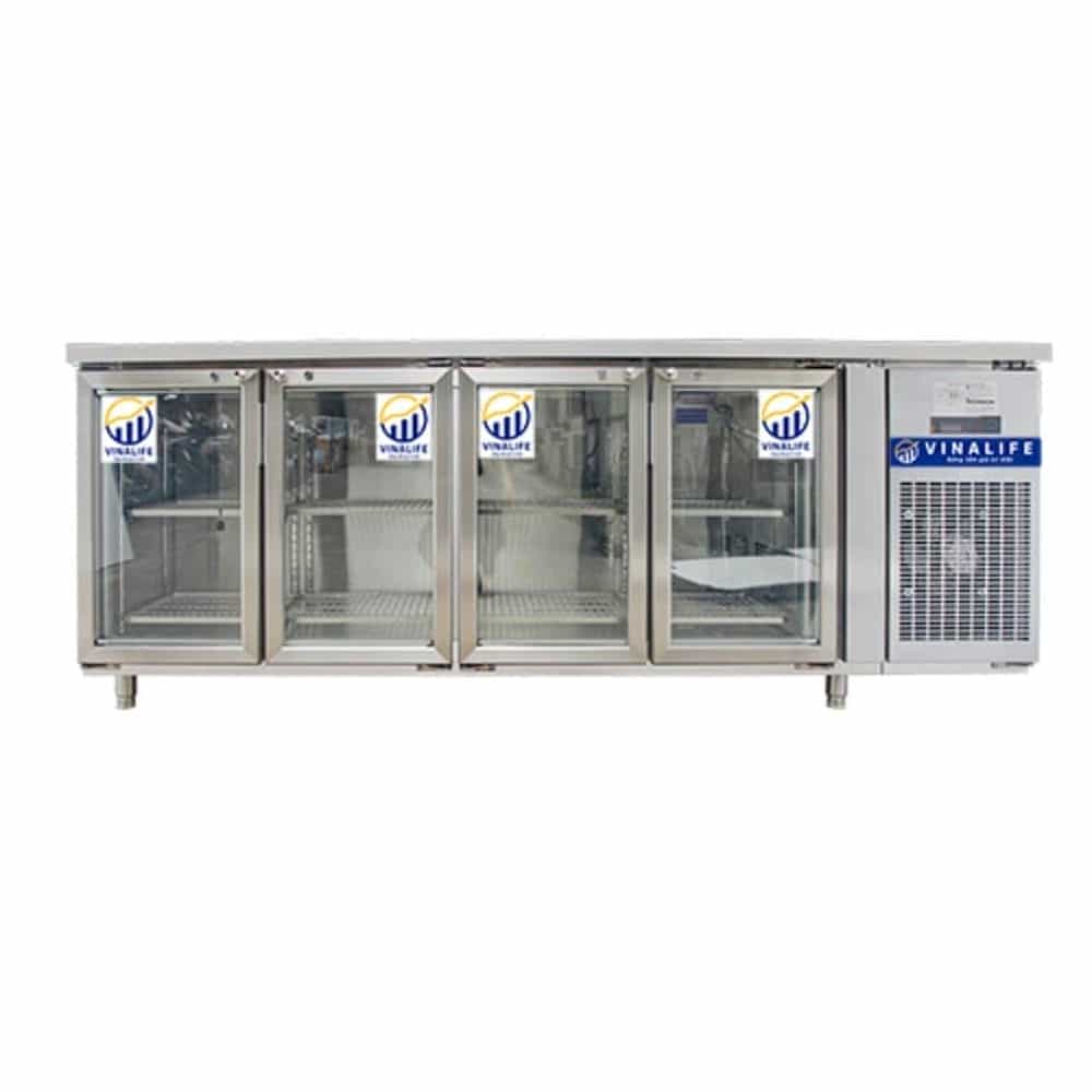 BÀN MÁT INOX 4 CÁNH KÍNH VINALIFE 410 LÍT VNL-BL4CK-2.25-QG (R134A) (QUẠT GIÓ)