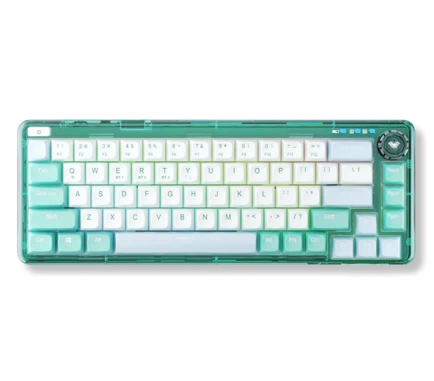 BÀN PHÍM CƠ AULA F68 XANH LÁ RGB 3 MODE HOT SWAP