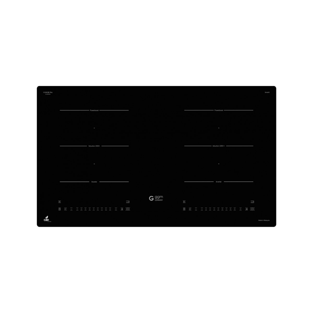BẾP ĐIỆN TỪ ĐÔI GGMGASTRO GCI482IB PLUS - 4800W, TỰ NHẬN DIỆN NỒI, ECO TECHNOLOGY