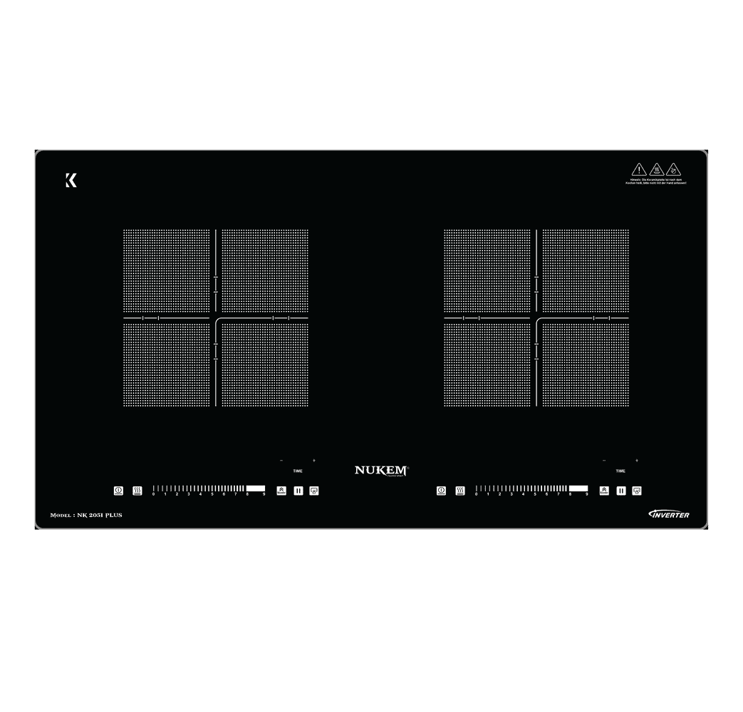 NUKEM NK-205I PLUS – BẾP ĐIỆN TỪ ĐÔI 5600W, INVERTER CÔNG SUẤT LỚN