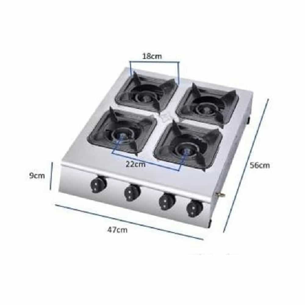 BẾP GAS BÁNH XÈO 4 BẾP VUÔNG VINLANDO 4-LV