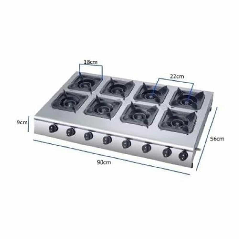 BẾP GAS BÁNH XÈO 8 BẾP VUÔNG VINLANDO 8-LV