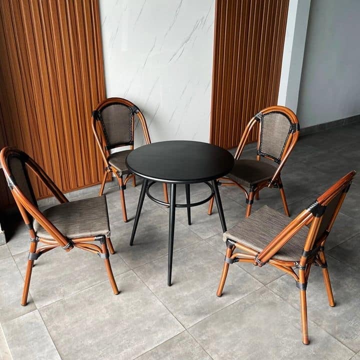BỘ BÀN CÀ PHÊ KHUNG NHÔM MT DEMCF02+MT2A224C (1 BÀN + 4 GHẾ)