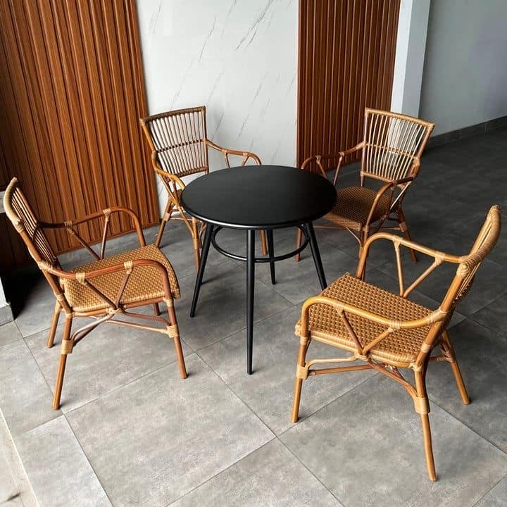 BỘ BÀN CÀ PHÊ KHUNG NHÔM MT DEMCF05+MT2A224C (1 BÀN + 4 GHẾ)