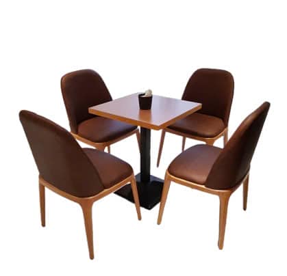 BỘ BÀN GHẾ CAFE GỖ CAO SU 4 GHẾ APPNT CAFE VUÔNG-GRACE