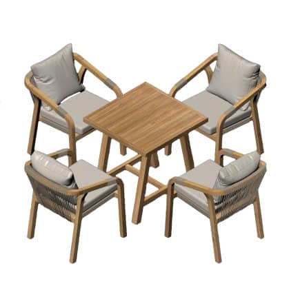 BỘ BÀN GHẾ CAFE GỖ TEAK 4 GHẾ APPNT NGOAI TROI-4