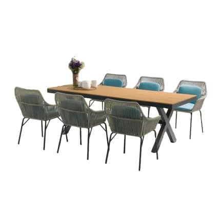 BỘ BÀN GHẾ PHÒNG ĂN GỖ TEAK 6 GHẾ APPNT X-6