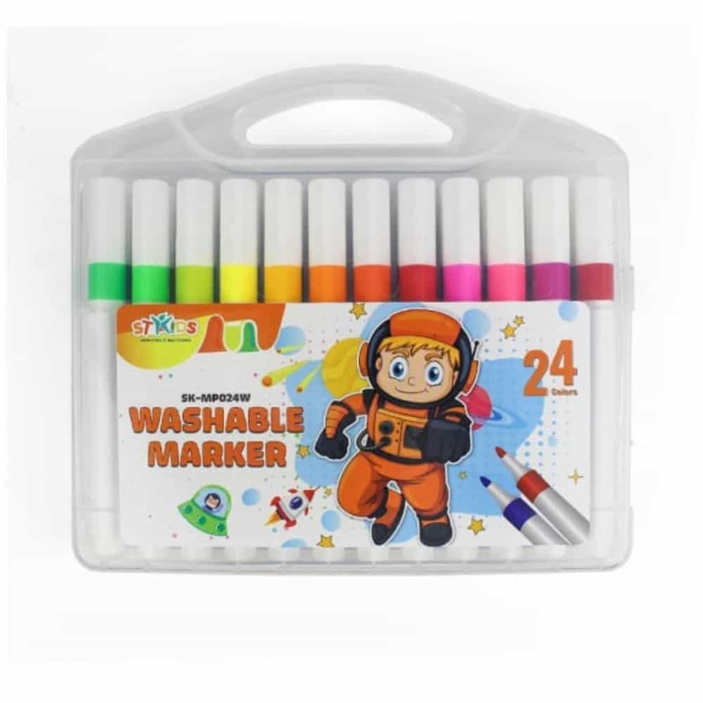 BỘ BÚT DẠ 24 MÀU XÓA ĐƯỢC (WASHABLE MARKER) STAKIDS SK-MP024W