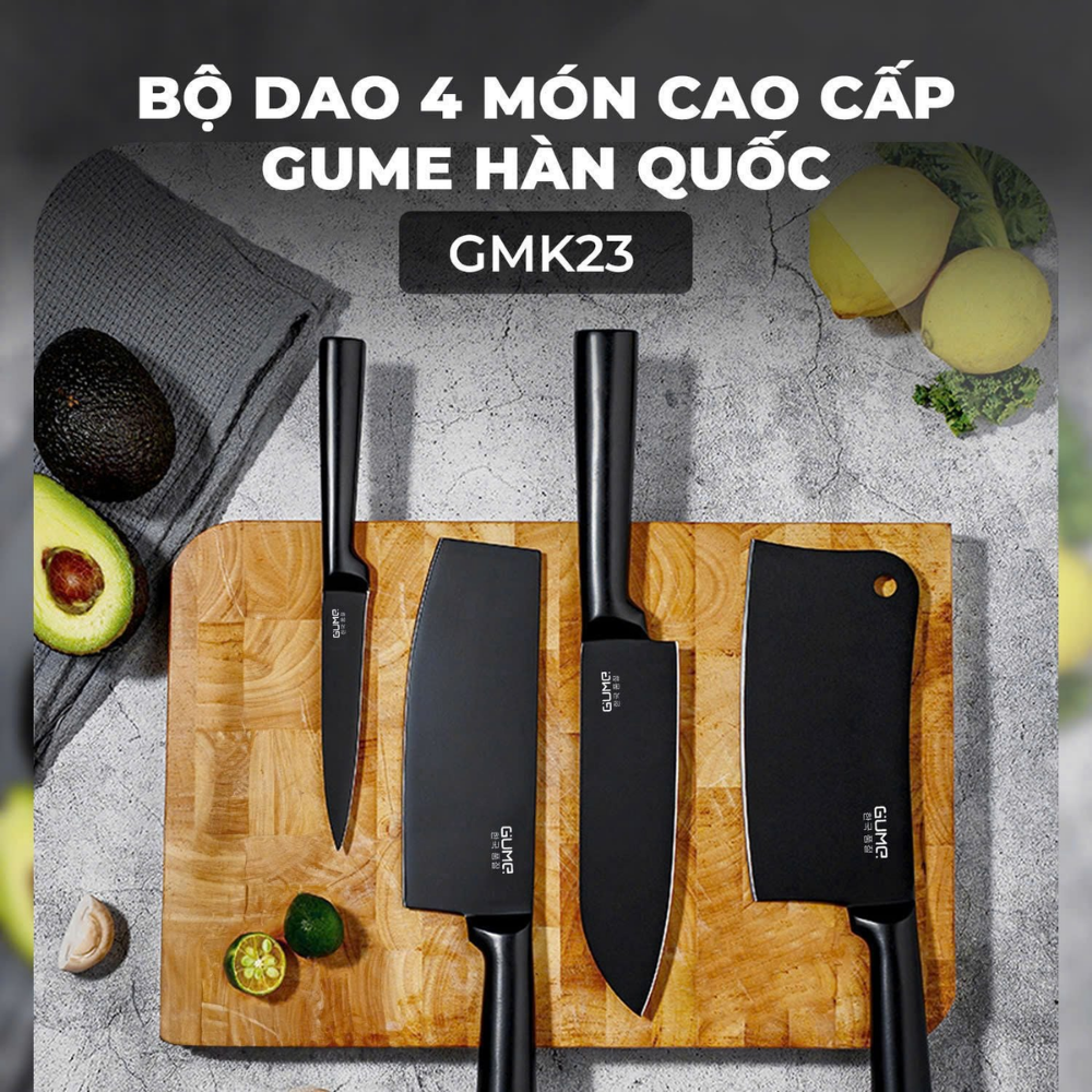 BỘ DAO 4 MÓN GUME GMK23 THÉP 5CR15MOV CHỐNG GỈ