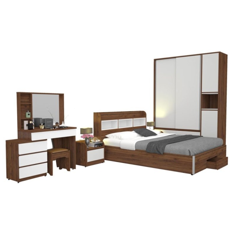 BỘ GIƯỜNG TỦ PHÒNG NGỦ GỖ CN 1.8M THE ONE (HÒA PHÁT) GN307-18