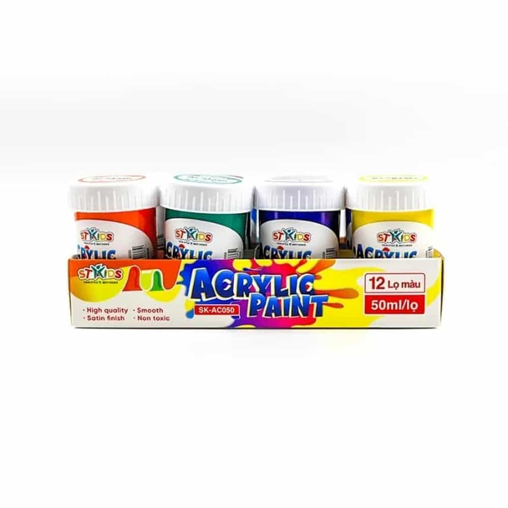 BỘ MÀU ACRYLIC STAKIDS 50ML 12 MÀU SK-AC050