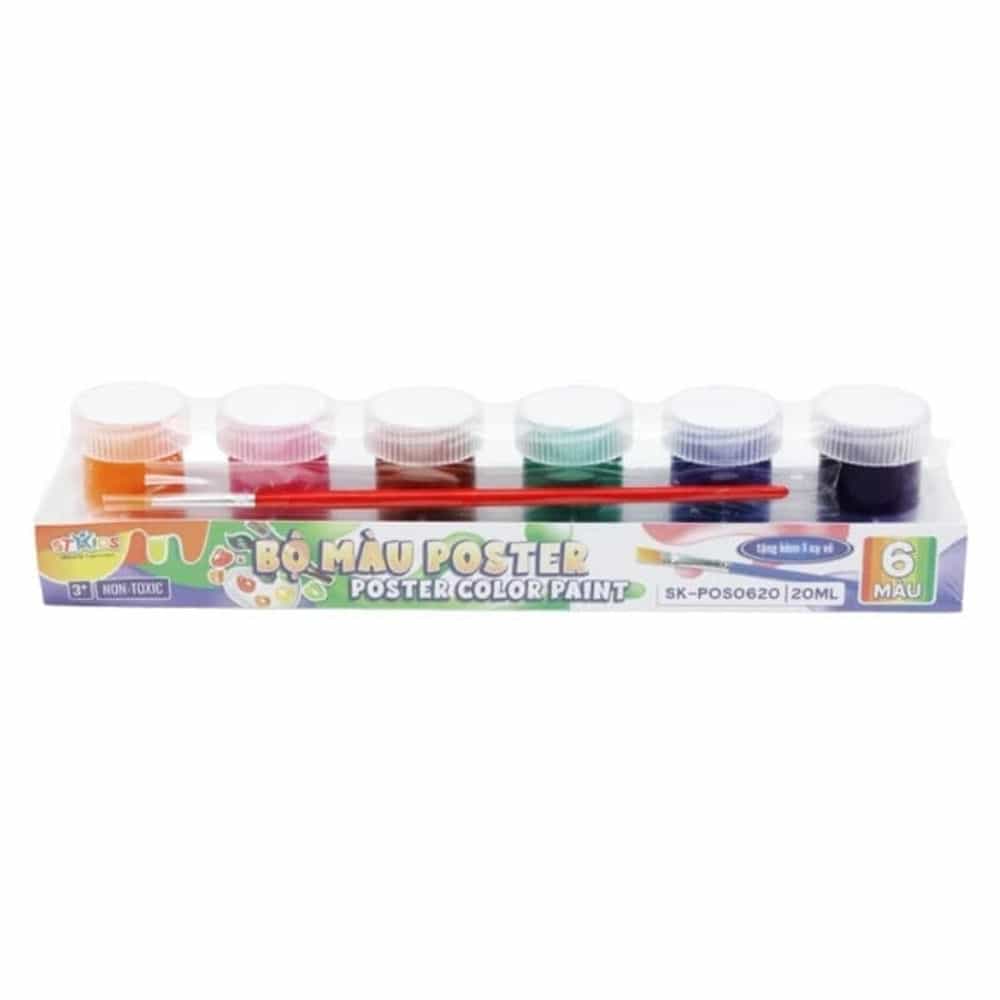 BỘ MÀU VẼ POSTER POS0620B 6 MÀU- 20ML STAKIDS SK-POS0620B