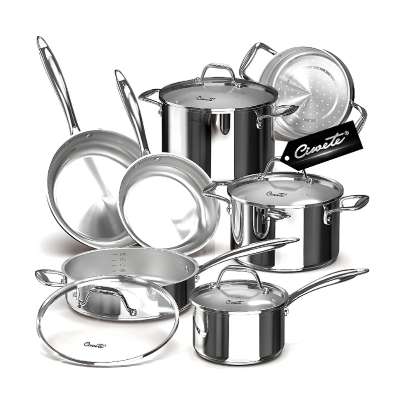 BỘ NỒI INOX 304 6 MÓN CIWETE SS0103-11PC – CHỐNG GỈ, BỀN BỈ