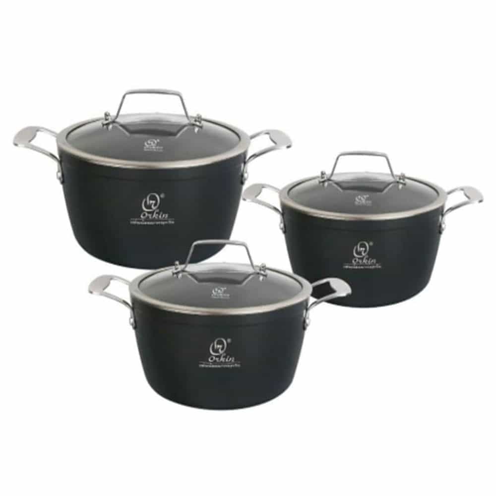 BỘ NỒI NHÔM 3 MÓN ĐÁY TỪ ORKIN OR08N