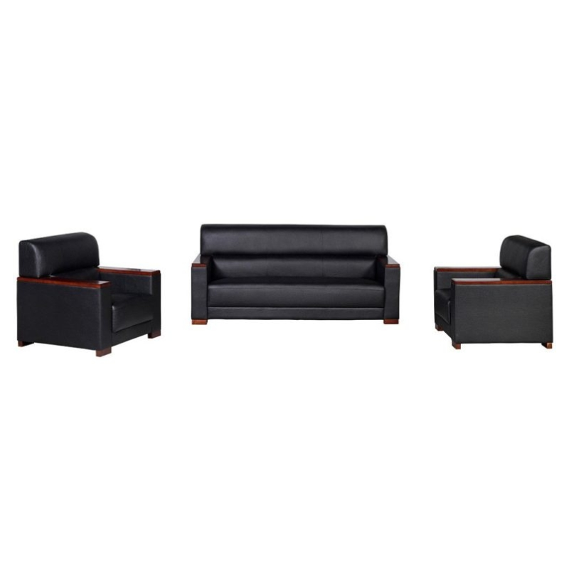 BỘ SOFA KB BỌC DA ĐEN CAO CẤP THE ONE (HÒA PHÁT) SF35-DA