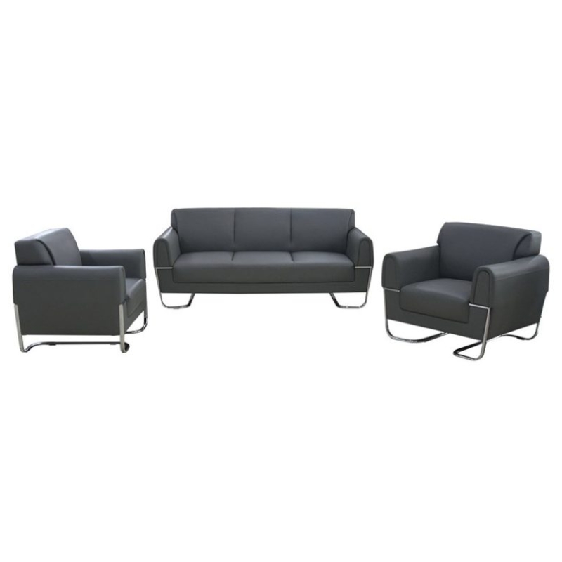 BỘ SOFA KB BỌC DA ĐEN CAO CẤP THE ONE (HÒA PHÁT) SF711-DA