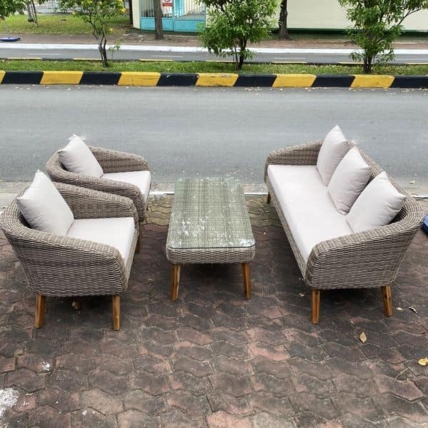 BỘ SOFA KB KHUNG SẮT SƠN TĨNH ĐIỆN ĐAN SỢI NHỰA GIẢ MÂY MT MT1A91