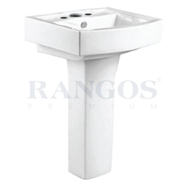 BỒN RỬA MẶT TREO CHÂN DÀI 3 LỖ RANGOS RG-6007-3