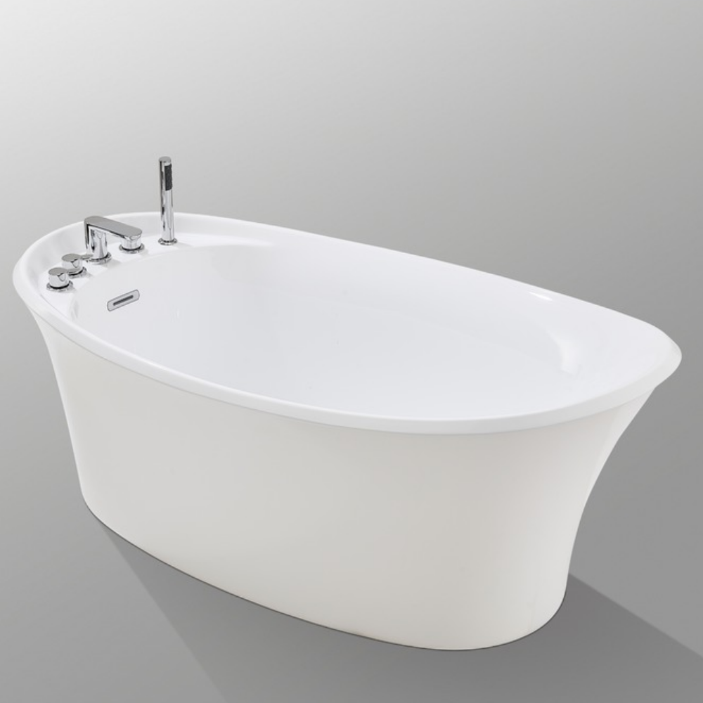 BỒN TẮM ĐẶT SÀN BRAVAT B255178W-1A-ENG ACRYLIC KÈM VÒI MẠ CRÔM