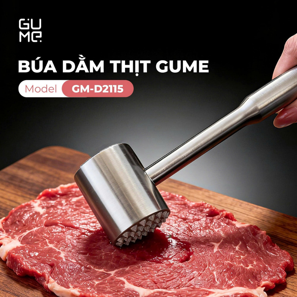 BÚA DẰM THỊT GUME GM-D2115 INOX 304 21 GAI ĐA NĂNG