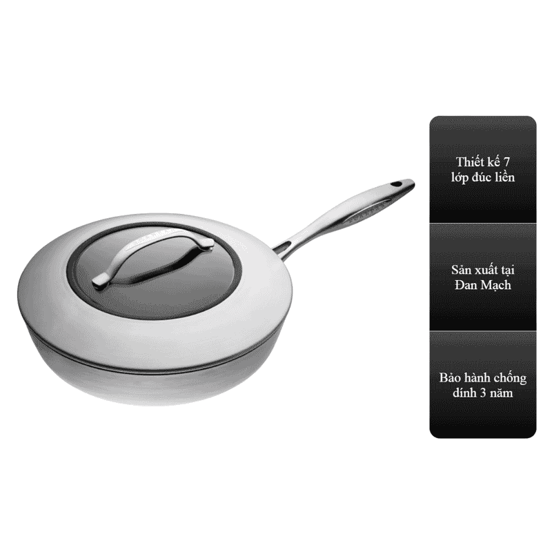 CHẢO CHỐNG DÍNH SCANPAN CTX 28CM SÂU LÒNG, STRATANIUM, DÙNG BẾP TỪ