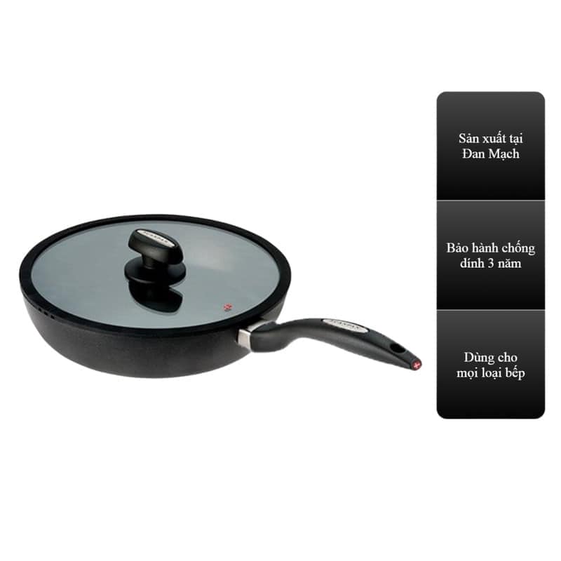 CHẢO SÂU LÒNG SCANPAN IQ 26CM – CHỐNG DÍNH STRATANIUM, DÙNG BẾP TỪ