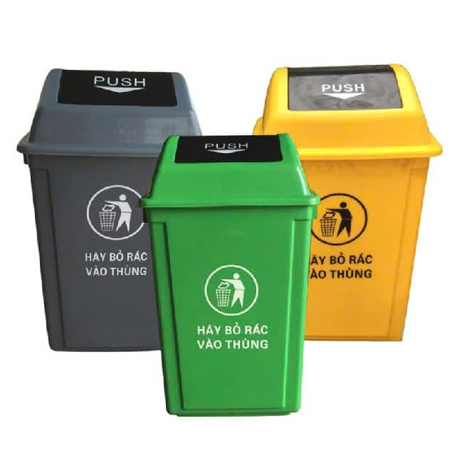 COMBO 10 THÙNG RÁC NẮP LẬT NHỰA NT TR-VX60-PUSH