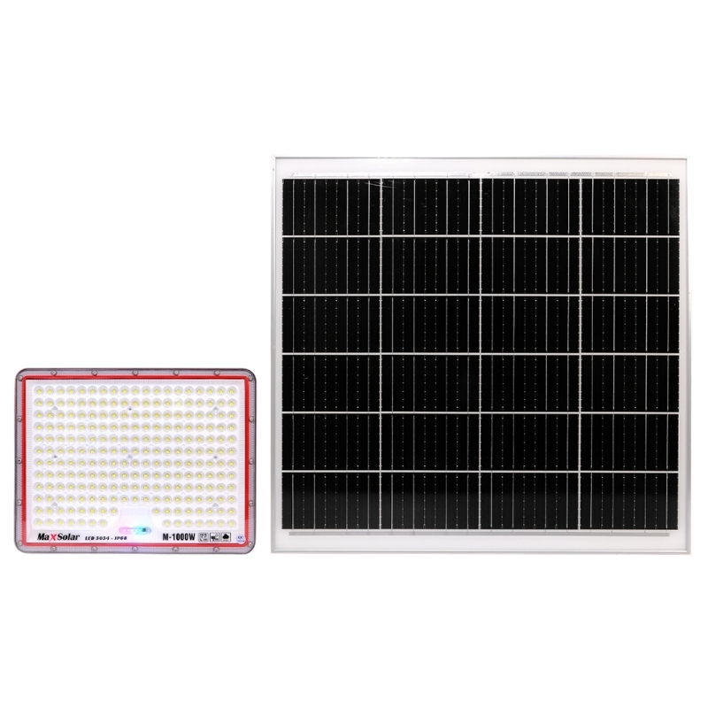 ĐÈN LED PHA NĂNG LƯỢNG MẶT TRỜI MAXSOLAR M-1000W 200 LED CHIẾU SÁNG 200-300M²