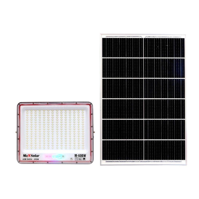 ĐÈN PHA NĂNG LƯỢNG MẶT TRỜI + MAXSOLAR + M-600W + 600W, PIN LITHIUM 48AH