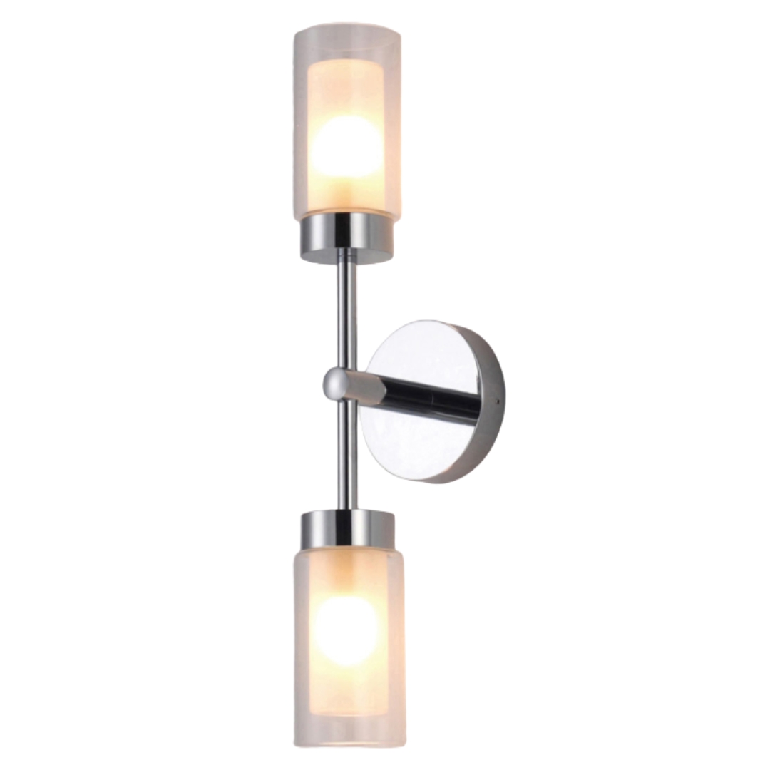 ĐÈN VÁCH CAO CẤP HIWA B00749W-02 – CHROME, 2 BÓNG G9
