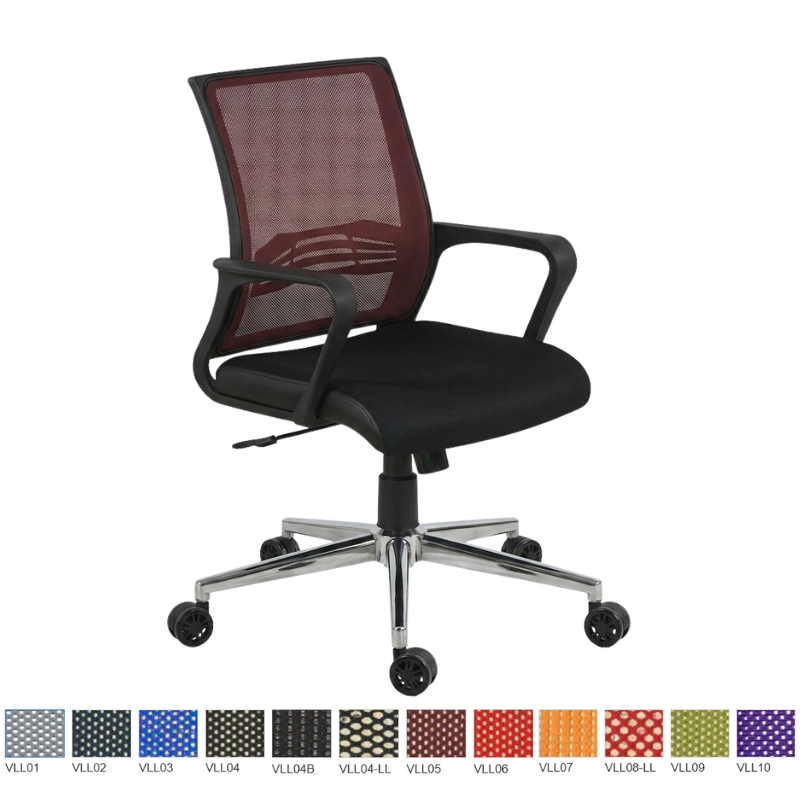 GHẾ XOAY NHÂN VIÊN NT190 GX302-M (S11) CHÂN SAO MẠ LƯNG LƯỚI HIỆN ĐẠI