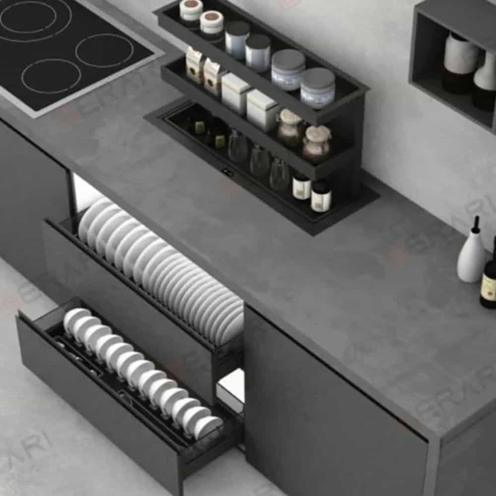 KỆ GIA VỊ ĐIỆN ĐA NĂNG TỦ DƯỚI INOX GERARI DV.800
