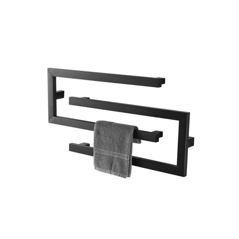 KỆ KHĂN GIỮ ẤM BRAVAT D7784BW PVD BLACK IPX4 SẤY ẤM