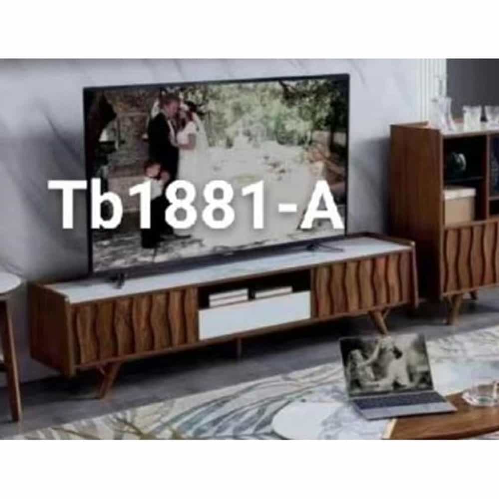 KỆ TIVI GỖ TẦN BÌ, VÁN GỖ HỒ ĐÀO ĐEN CHI LAI 1,8M  KTVN-STE-TB1881-A