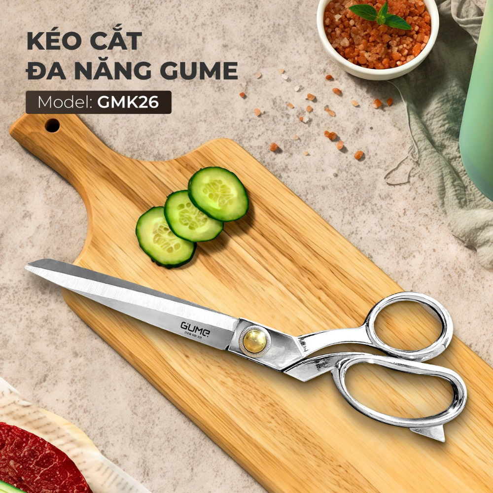 KÉO CẮT ĐA NĂNG GUME GMK26 THÉP 2CR13 3MM BỀN BỈ