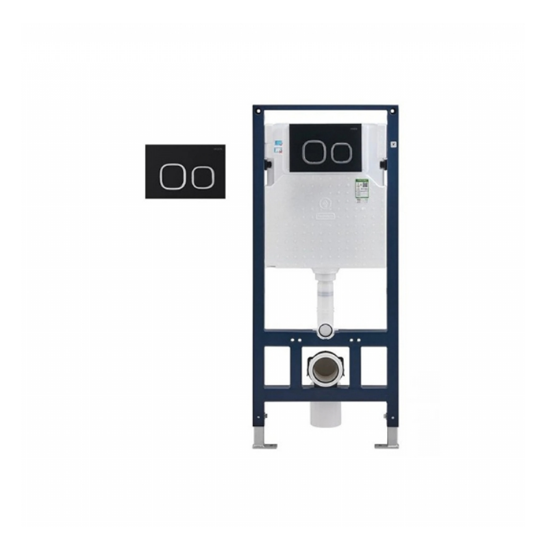 KÉT NƯỚC ÂM TƯỜNG MOEN SW8001A - NÚT BẤM ĐEN NHỰA CAO CẤP