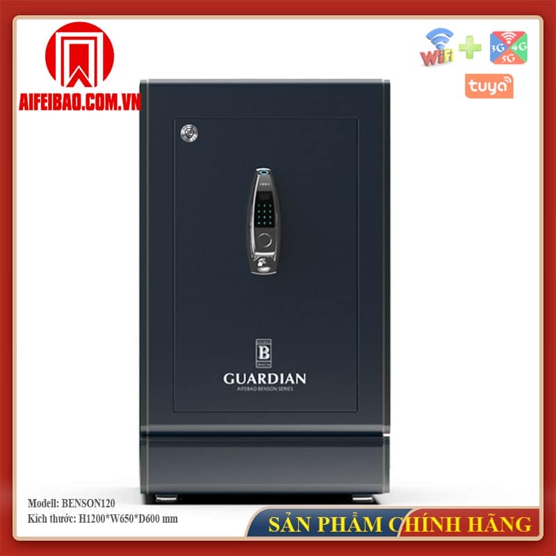 KÉT SẮT ĐIỆN TỬ CHỐNG CHÁY AIFEIBAO BENSON120 | KÉT MẬT MÃ 1 LẦN | MÀU ĐEN/TRẮNG | 13KG
