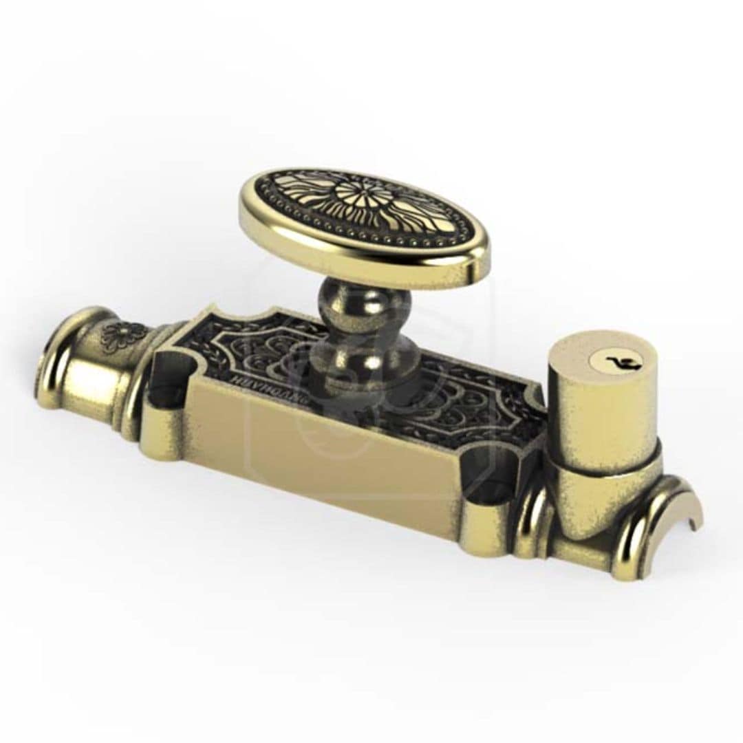 KHÓA CHỐT XOAY CỬA ĐI CÓ KHÓA HH KEHCR06 ĐỒNG THAU CREMONE