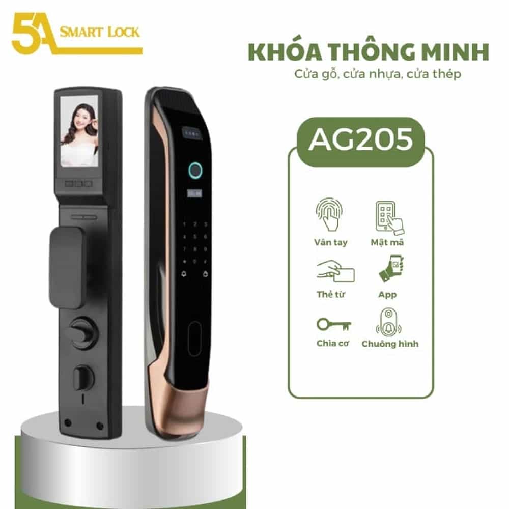 KHÓA VÂN TAY CỬA ĐẠI SẢNH 5A SMARTLOCK AG205