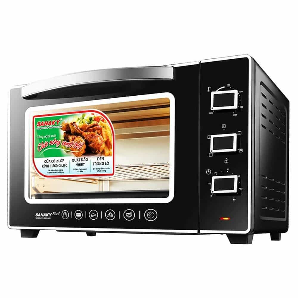 LÒ NƯỚNG THÙNG SANAKY 50 LÍT VH-5099S2D (2000W) (SƠN) (ĐỐI LƯU) (REVIEW) (568X425X356)