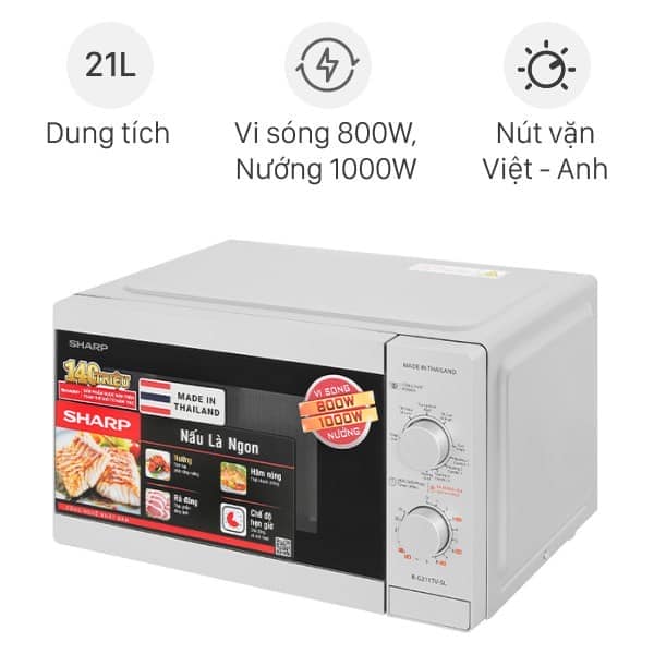 LÒ VI SÓNG SHARP 21 LÍT R-G211TV-SL (NƯỚNG)
