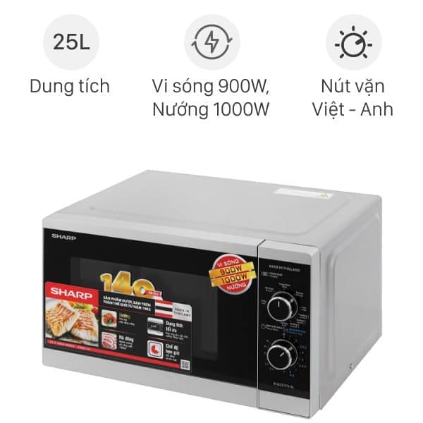 LÒ VI SÓNG SHARP 25 LÍT R-G251TV-SL (NƯỚNG)