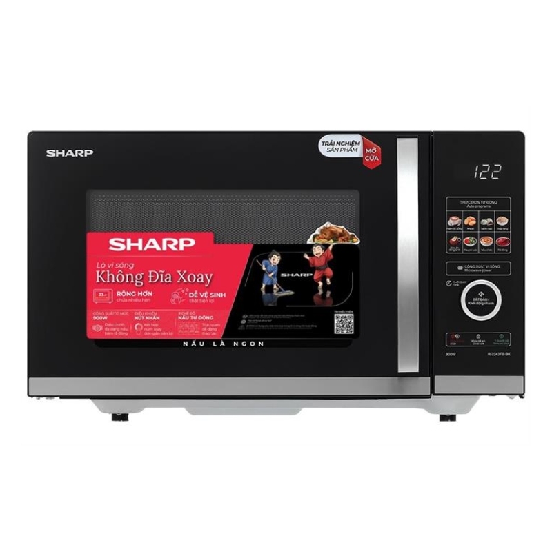 LÒ VI SÓNG SHARP R-2343FB-BK 23L KHÔNG ĐĨA XOAY 900W