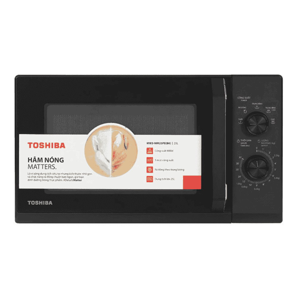 LÒ VI SÓNG TOSHIBA 25 LÍT MW3-MM25PE(BK) (800W)
