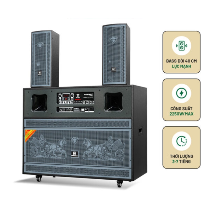 LOA KÉO KARAOKE NANOMAX PRO-216N (BASS ĐÔI 40CM)